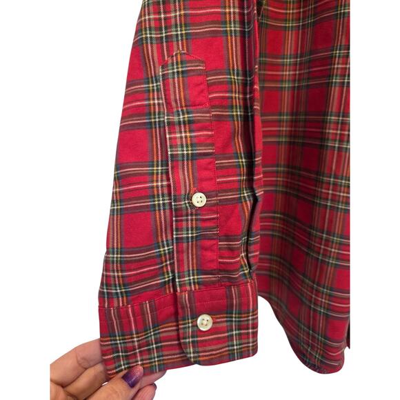 Ralph Lauren Shirt Men's Button Up Red Plaid Green Pony Classic Preppy | XL EUC - Picture 4 of 13